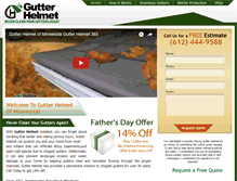 Tablet Screenshot of gutterhelmetofmn.net